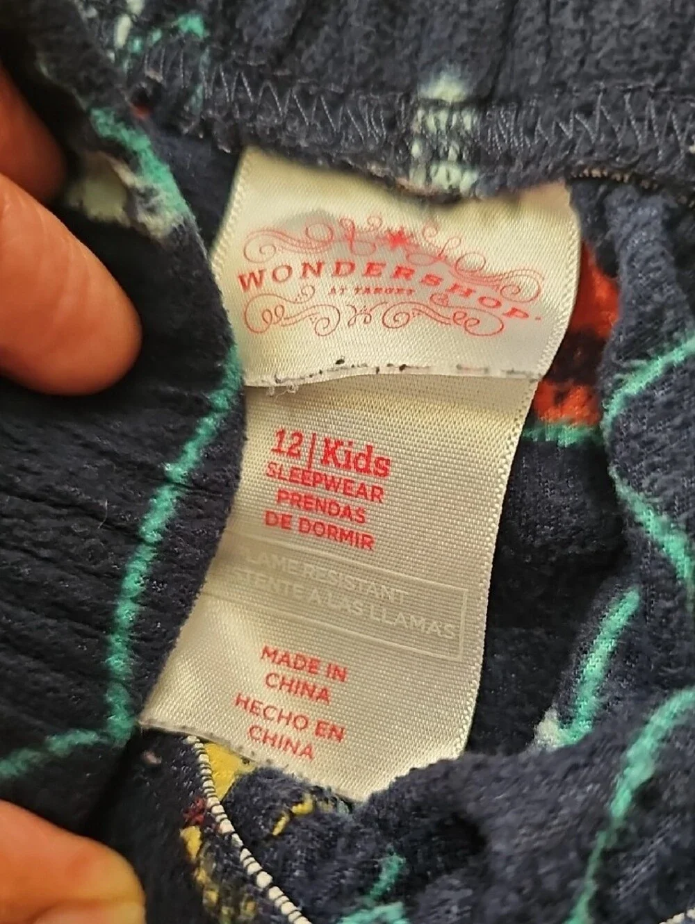 Wondershop Holiday Lights Fleece PJ Pants Kids Boy Girl Sz 12